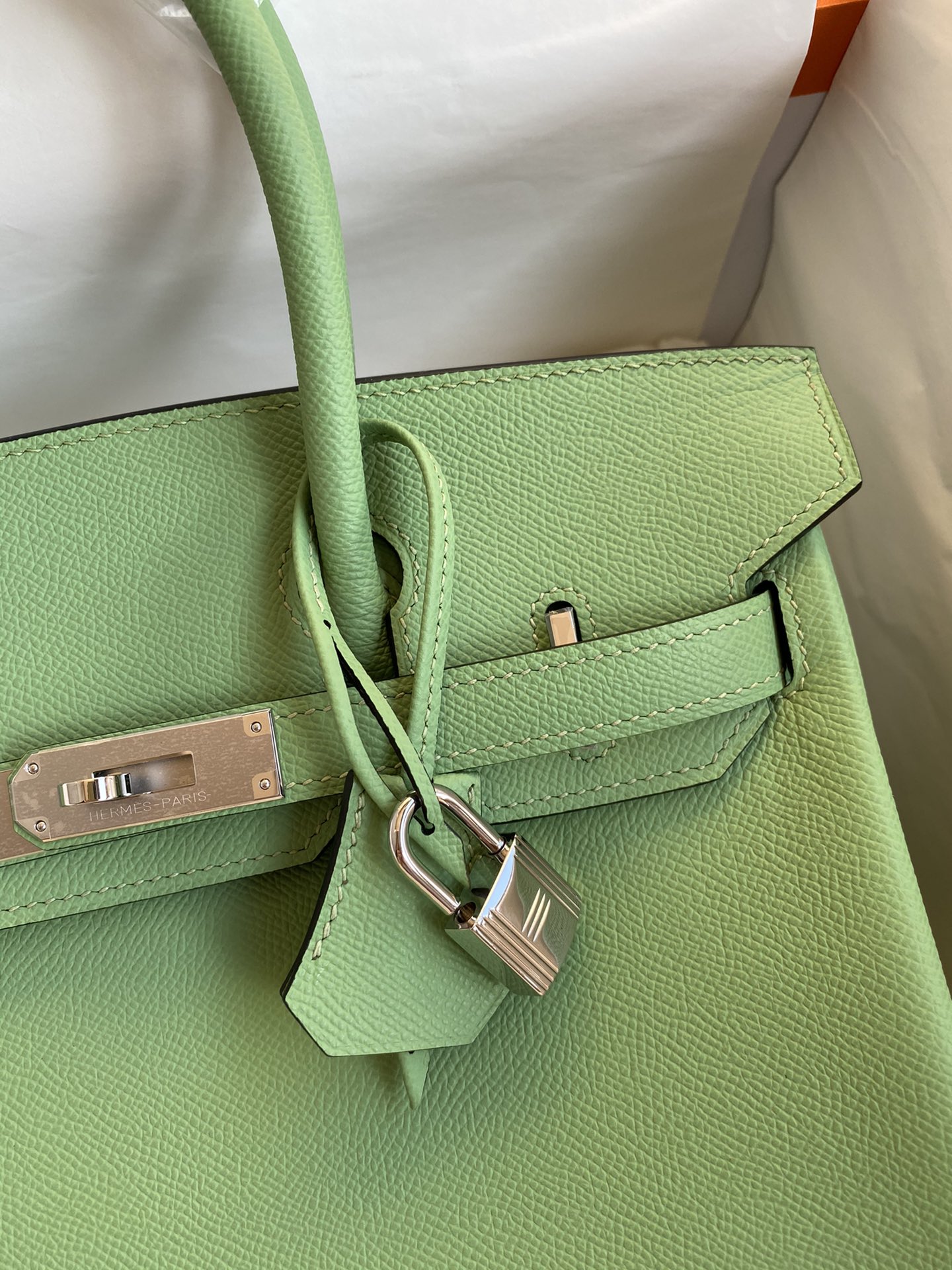 Hermes Birkin 35CM Epsom Leather Handbag Green Kiwi